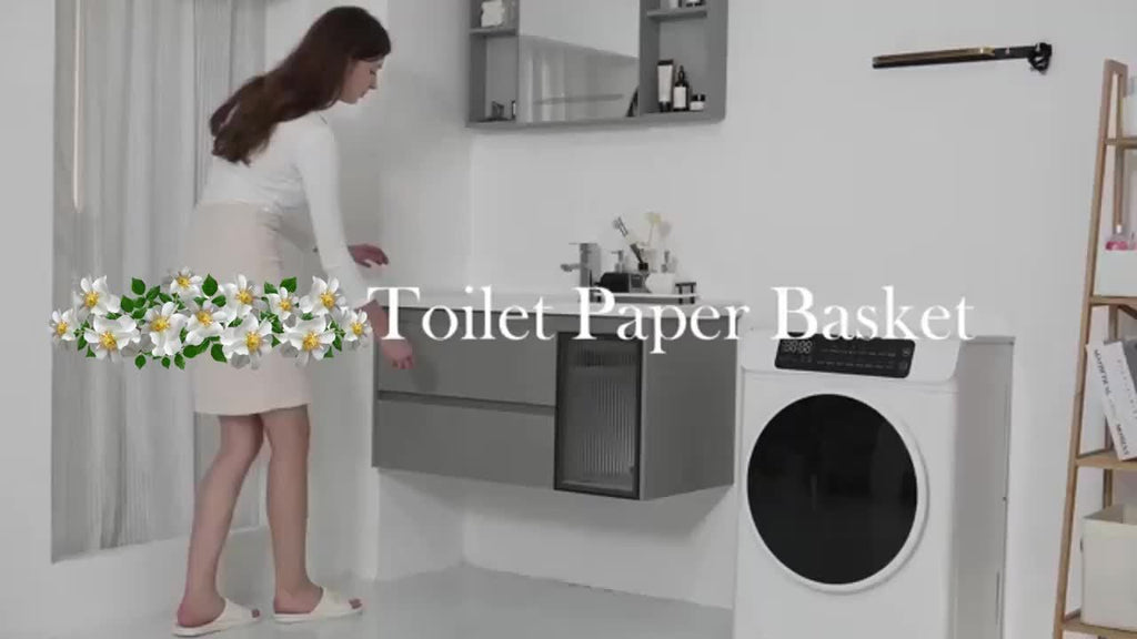 Bamboo Toilet Paper Holder with Lid - Foldable Bathroom Storage Box, Independent Organizer That Can Hold 12 Rolls of Toilet Paper, Toilet Paper Storage Container Random Color
