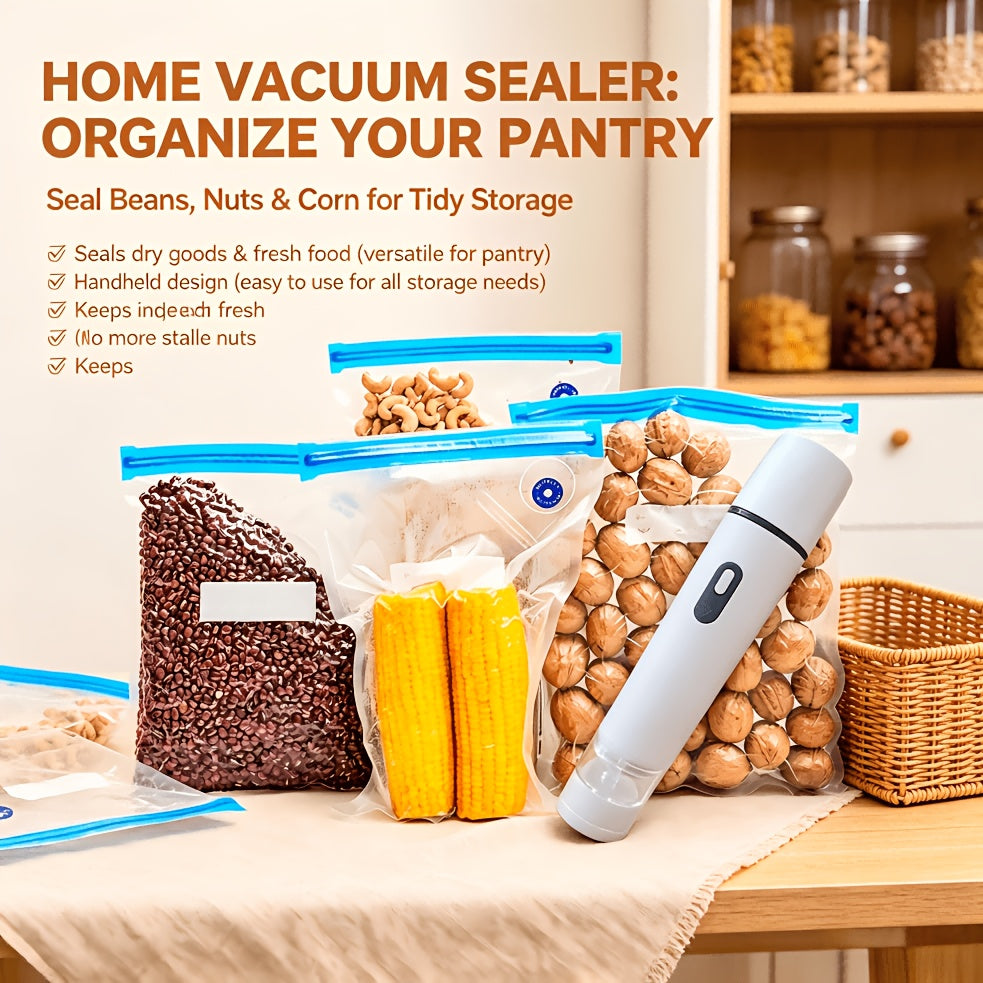 for food Vacuum Sealer (Vacuum Machine + 15 Vacuum Bags) Powerful Handheld Vacuum Machine, Vacuum Sealing Machine For Food Storage, Vacuum Preservation Device, Portable for food Vacuum Machine, Vacuum Sealer