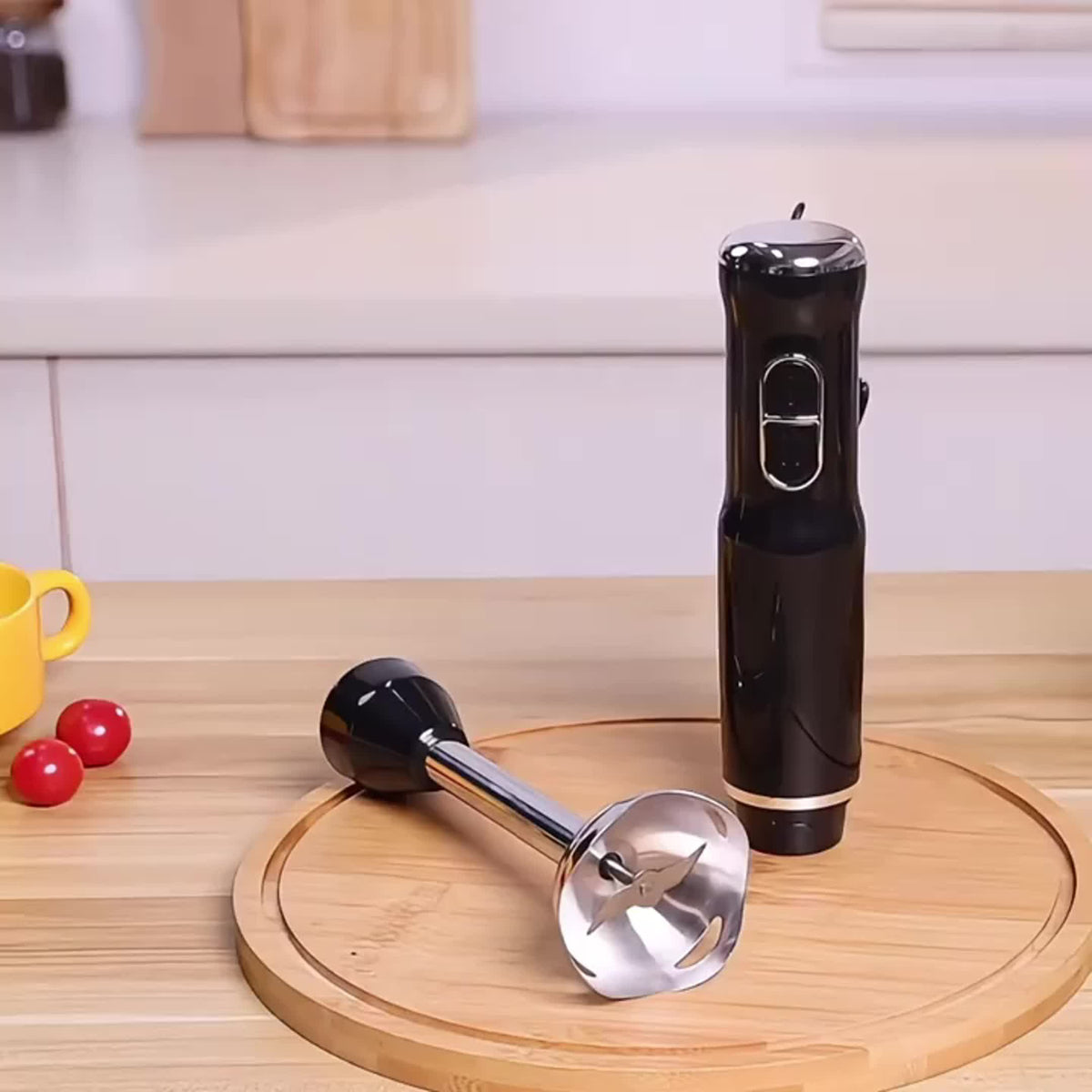 Lalayuan Electric Immersion Blender, Power Handheld Blender, 400W Portable Stick Mixer with 2 Mixing Speeds&Turbo Mode, 304 Stainless Steel Blades, Easy to Grip Speed Corded Hand Mixer, Perfect for Soup Smoothie Puree Food Fruit, with Detachable Base