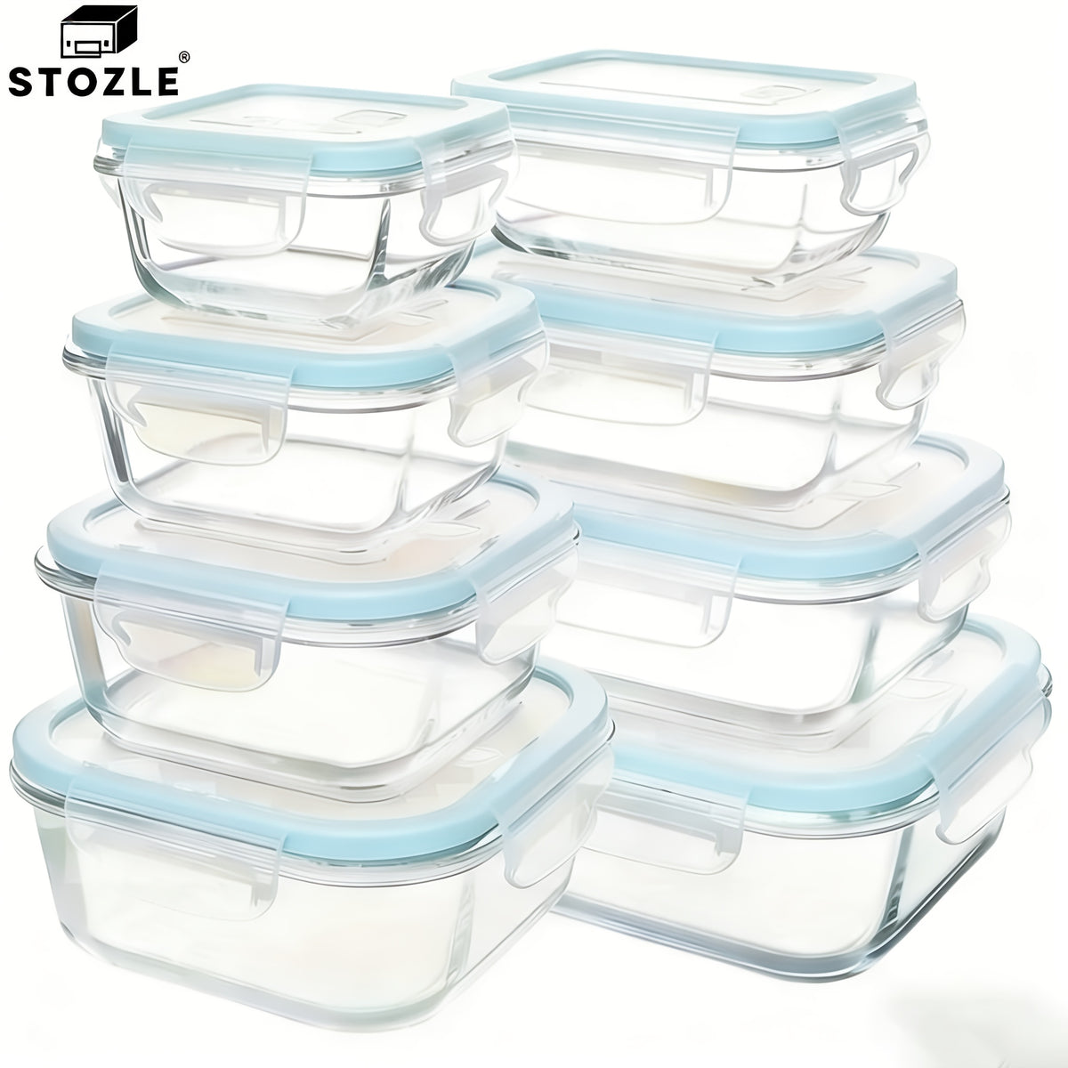 16pcs Sealed Glass Food Storage Containers, Lunch Box, Microwave, Oven - Great For Salads, Fruits, Vegetables And Sandwiches, Lunch Box | Sealed Storage | Durable Glass, Food Storage Containers (8 Lids + 8 Containers)