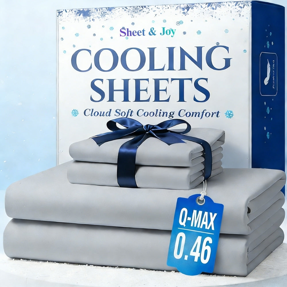 4pcs Cooling Bamboo Bed Sheet Set, 3000 TC Extra Deep Pocket 20 Inch Bed Sheet, Children Luxury Soft Hotel & Cooling Sheet Set for Hot Sleepers, Wrinkle & Shrink Resistant, Fitted Sheet+Flat Sheet+Pillowcases, Twin/ Full/ Queen/ King, Fast Delivery