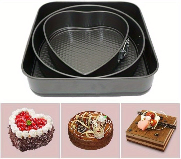 6pcs Cake Pan Set, Carbon Steel Baking Mold with Removable Bottom, Non-Stick, Induction Stovetop Compatible, Round Shape, for Chiffon/Mousse/Cheesecakes, Birthday Kitchen Tools