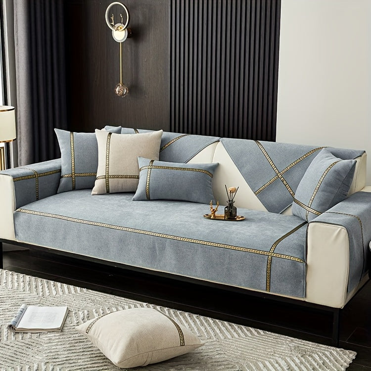1pc of Elegant Sofa Cover, a Pet-Friendly Slipcover, Suitable for All Seasons, Made of Chenille, Designed to Protect Your Furniture in The Bedroom, Office, Or Living Room. (Pillowcases, Backrest, And Armrest Covers Are Sold Separately.)