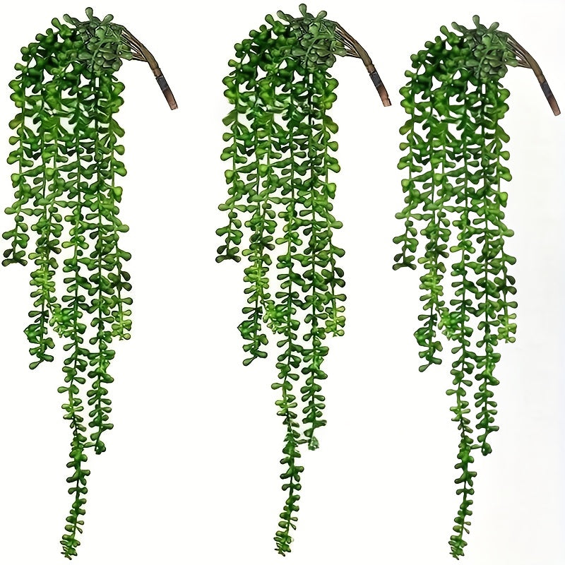 Lover'S Tears Artificial Succulent Hanging Plant - Realistic Plastic Pearl String With Green Cascading Chains For Wall, Home, Garden, Wedding & Halloween Decor - No Maintenance Indoor/Outdoor, Wedding Decor, Cascading Greenery, Flexible Arrangement
