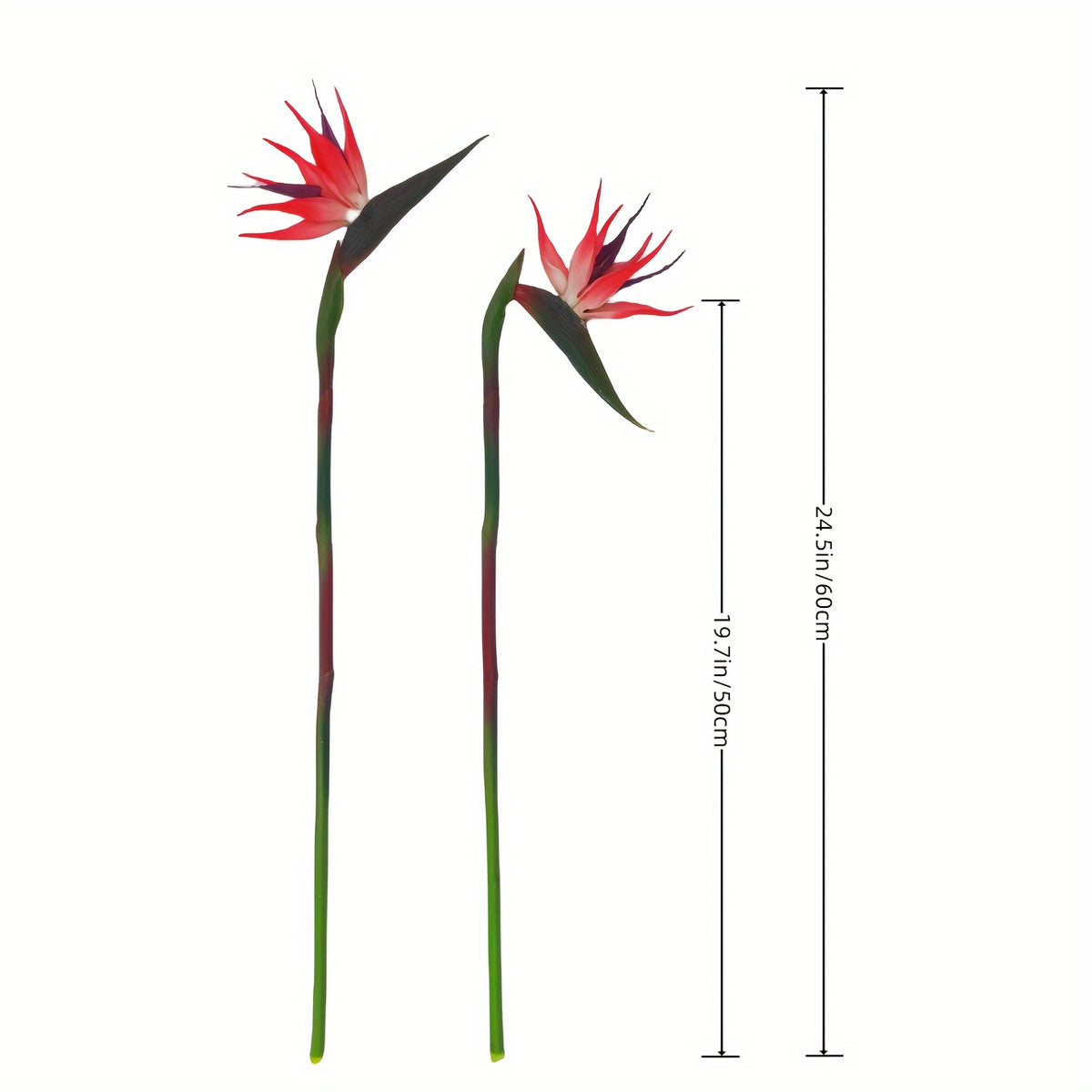 3pcs Artificial Bird Of Paradise Flowers Rubber Strelitzia 24. 5'' Long Stem Flower Suitable for DIY Home Decor Party Theme Display Fall Decor (Orange)