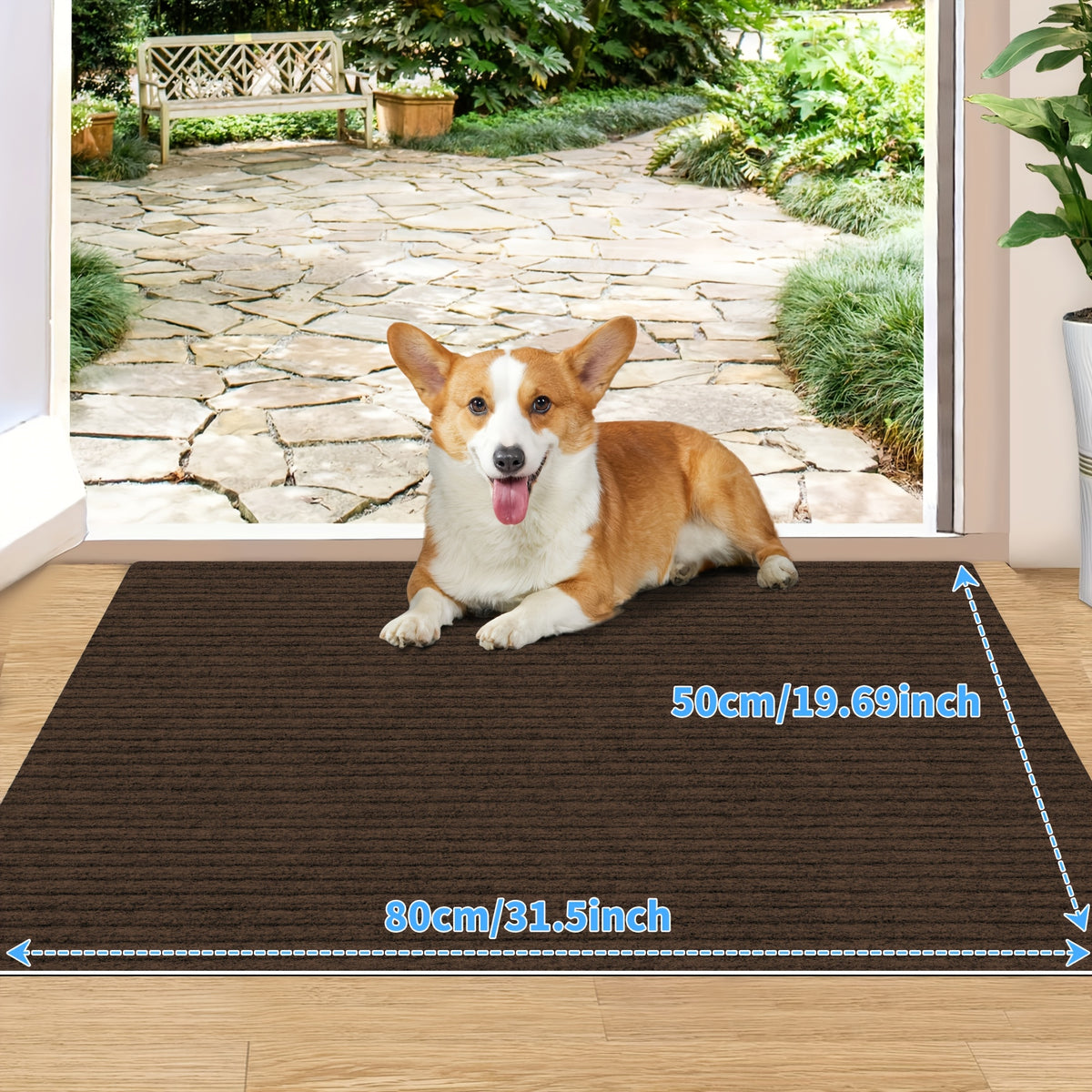 Entryway Mat, Indoor Door Mat Entrance, Non Slip Peel And Stick Low Profile Doormat, Entry Mat Door Mats Indoor, Front Door Mat Inside Door Mat Non Slip, Washable Door Mat, Easy to Clean Doormat, Floor Mat for Entryway