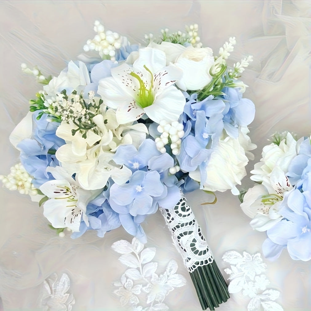 20/40 Blue White Hydrangea Artificial Flowers, 16.2 Inches Outdoor Silky Hydrangea Artificial Flowers, Suitable for Outdoor Weddings, Garden Decorations, Exhibition Decorations, Home Parties, And Christmas Decorations.