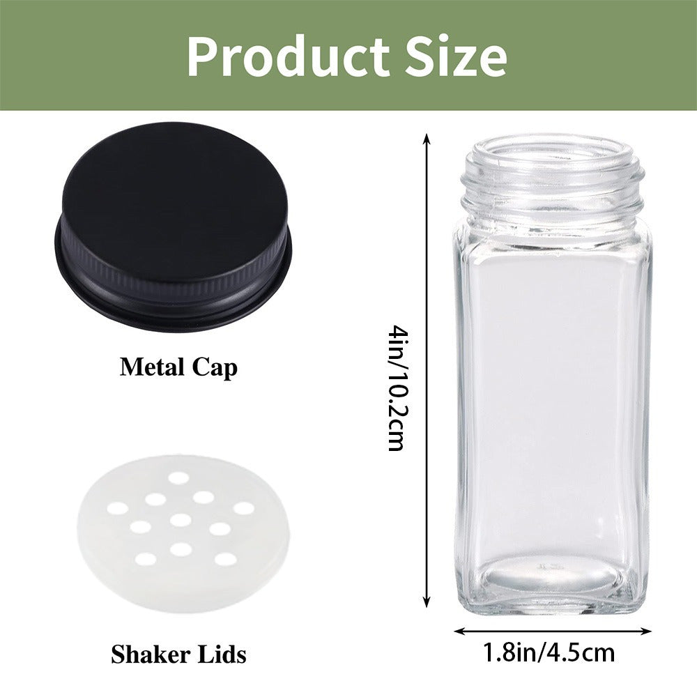 whonline 16pcs/24pcs/36pcs/48pcs Spice Jars, 4oz Glass Spice Jars with Labels - Shaker Lids, Collapsible Funnel, Brush and Marker, Seasoning Bottles for Spice Rack Drawer Cabinet