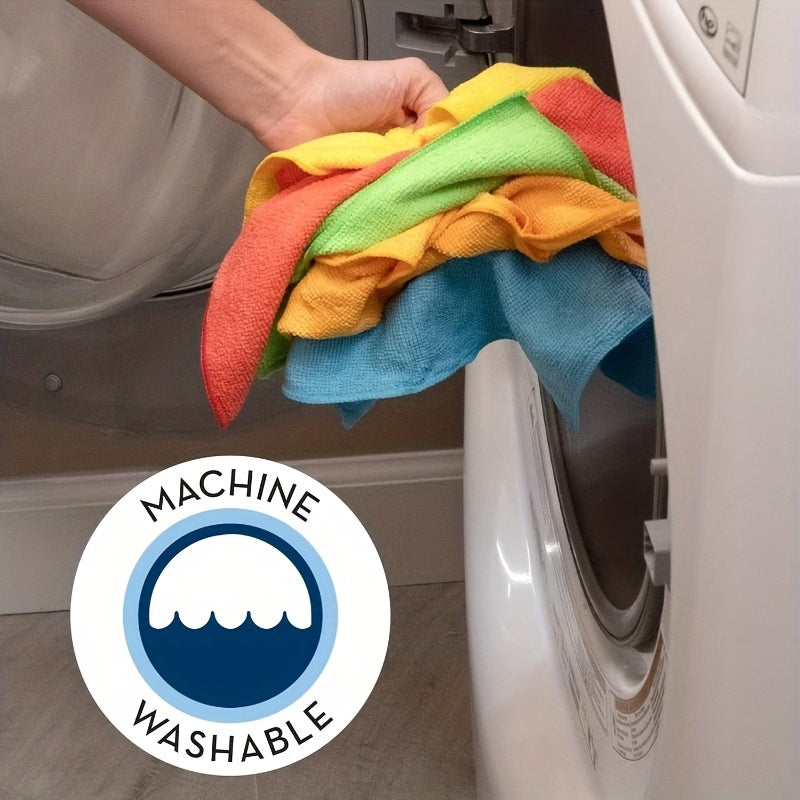 20pcs, Random Color Microfiber Cleaning Cloth, Dishwashing Cloth, Multifunctional Cleaning Towel, Household Rag, Kitchen Bathroom Cleaning Towel, Durable Absorbent Towel, Easily Remove Stains And Grease, Cleaning Supplies, Cleaning Gadgets