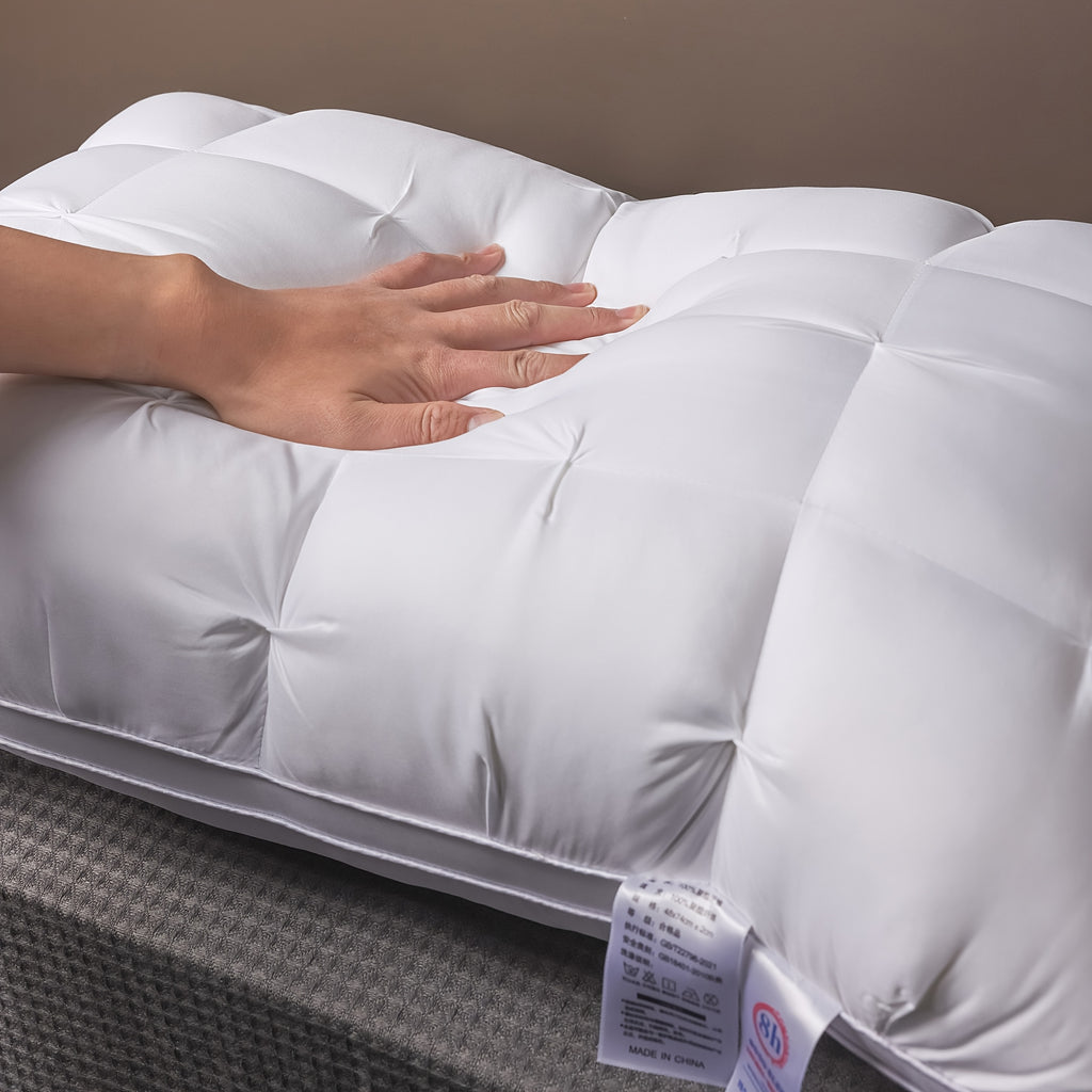 Buy 1 Get 1 Free, Total Of 2pcs Soft Luxury 5-Star Hotel Quality Pillow, 990g 20x30 Inches - Deep Sleep Neck Support, Non-Collapse High Pillow Core For All Seasons, Machine Washable, Perfect For Home Or Gifting