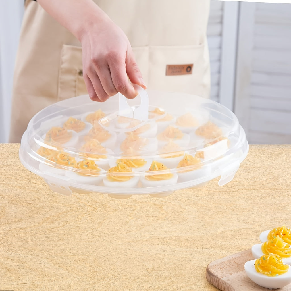 3pcs Deviled Egg Containers with Lid, Deviled Egg Platter with 66 Slots Portable Egg Containers Carrier Holder Trays for Party, Home Kitchen, Outdoor Activities