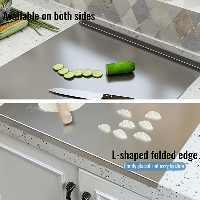 Extra Large Double-Sided Stainless Steel Cutting Board Butcher Block Rolling Board, 27.5 X 15.75 Inches Multi-Purpose Cutting Baking Easy to Clean Kitchen Supplies