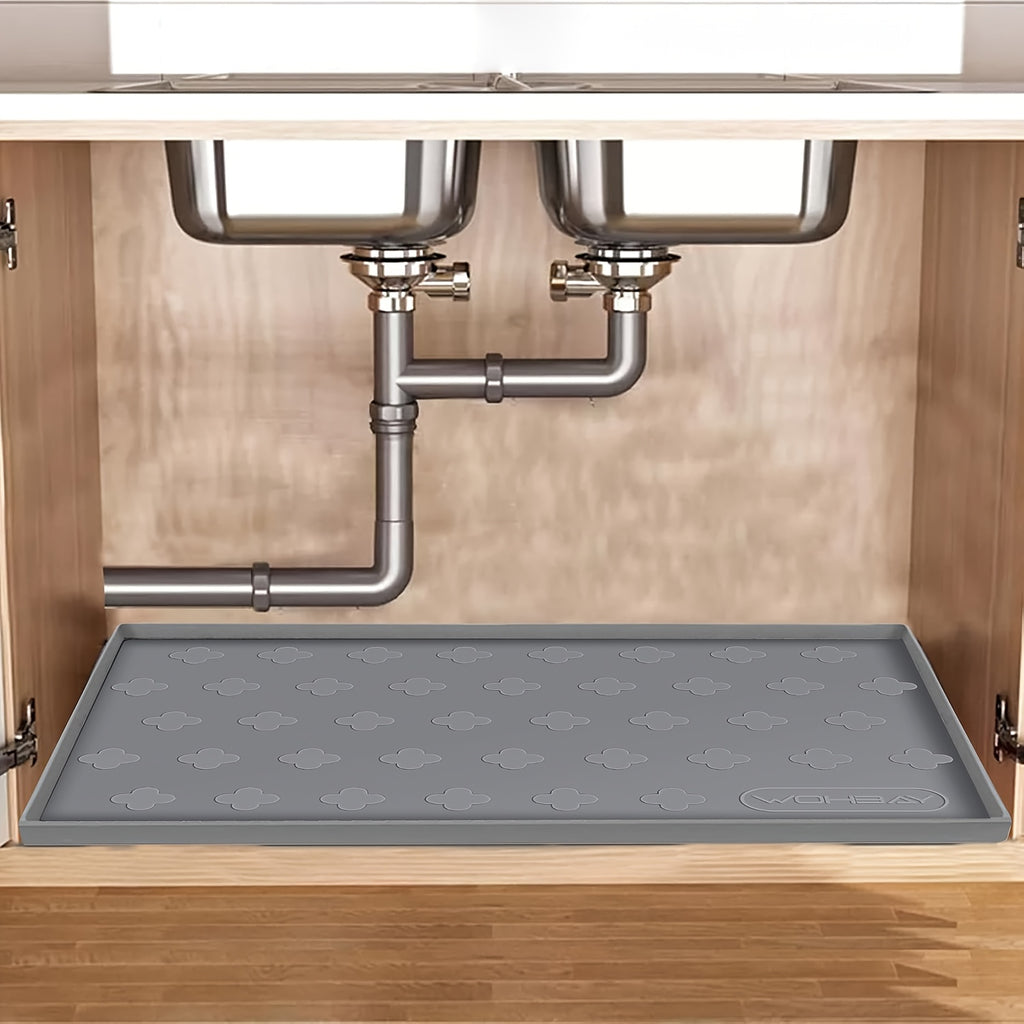 Waterproof Under Sink Mat 34" X 22", Kitchen Cabinet Liner And Drawer Shelf Liners, Protectors for Kitchen Organizers And Storage, Silicone Mat Boot Tray