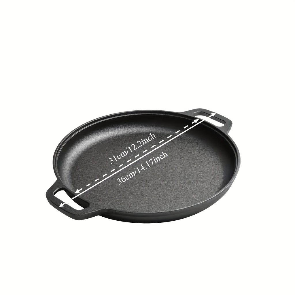 1/2/3pcs Cast Iron Pan, Pre Seasoned, Outdoor Camping Cookware Multifunctional, Non-stick, for Pizza Lovers, Home Kitchens, Outdoor Cooking, Durable, Even-Heating, Versatile, Compatible with All Stoves, Perfect for Home Kitchens And Outdoor Cooking