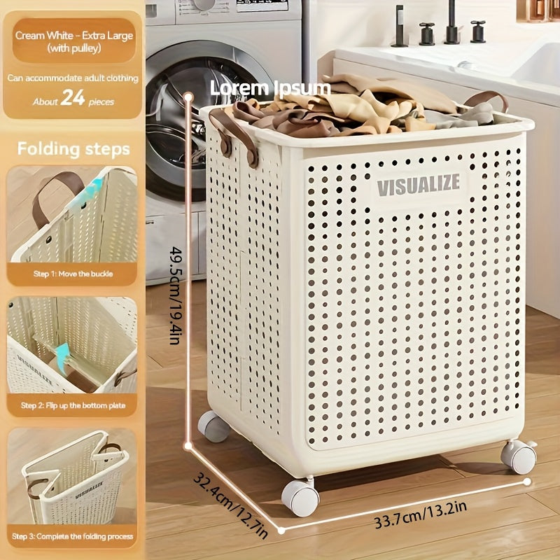 Foldable Laundry Hamper with Wheels - Multi-Size Dirty Clothes Basket for Laundry, Ironing, And Storage - Versatile Organizer for Dorms, Bathrooms, Bedrooms, Rvs, And Homes - Practical And Decorative Gift for Any Occasion