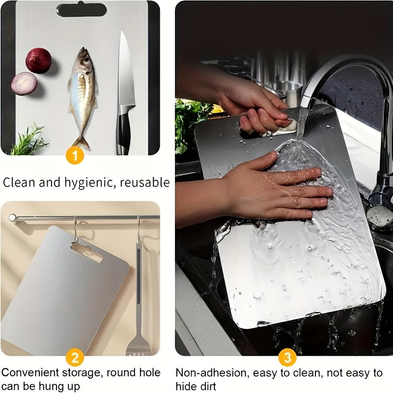 Premium Stainless Steel 2025 Double-Sided - Food Grade Stainless Steel Cutting Board for Kitchen And Dining