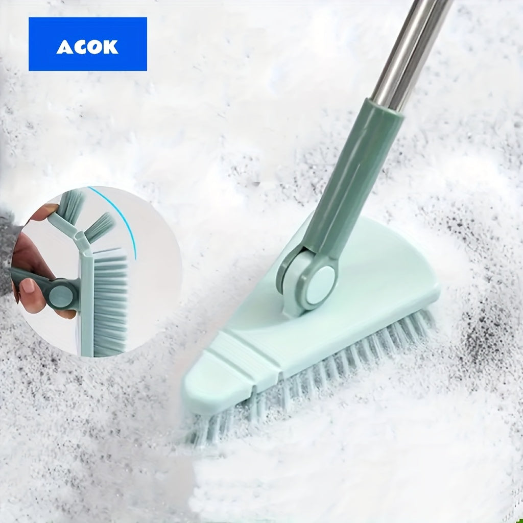 1pc Floor Scrub Brush Shower Scrubber Cleaning Bath Tub And TileScrubber Brush Long Handle Detachable Stiff Bristles For CleaningShower Bathroom Kitchen Balcony Wall 37.4" Length