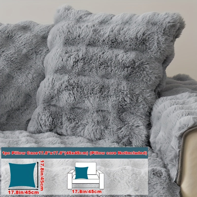 1pc Faux Rabbit Plush Sofa Cover, Winter Warm Thickened Plush Soft Sofa Cover, Pet Favorite, Dog Friendly Sofa Cover, Cushion Protection Cover, Anti Slip Sofa Furniture Protection Cover, Bedroom, Office, And Living Room Decoration Local Warehouse