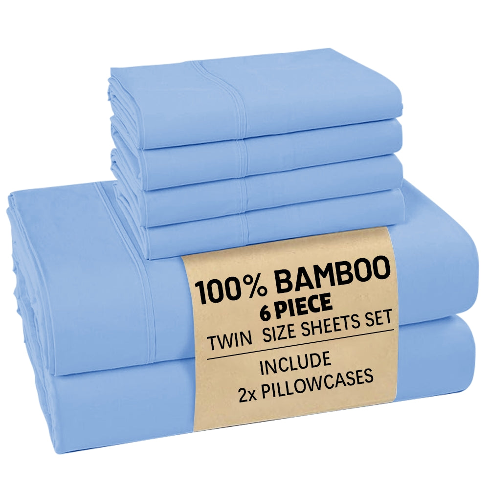 [Deep Sleep] 4/6pcs Bamboo Bed Sheet Set, Luxury Soft & Cooling Sheet Set For Hot Sleepers, 5 Star Hotel Experience Bed)Child Sheets Sets Deep Pocket Up To 16"Breathable Bedding For Room, Hotel 2200TC Bedding Sheets Queen Bed Sheets W/ Random Color