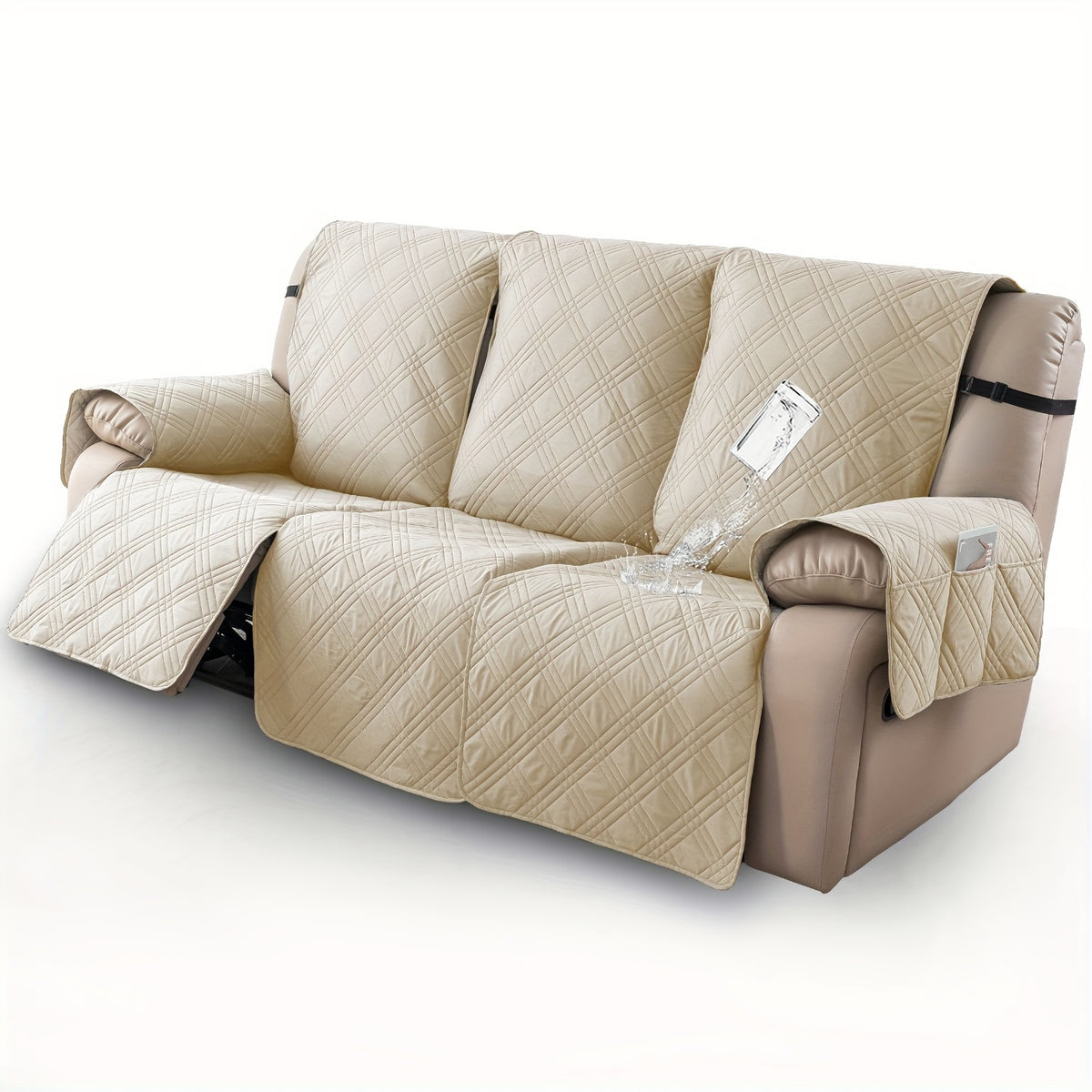 3pcs/set Waterproof Recliner Slipcovers Non-Slip Recliner Sofa Covers Elastic ReclinerChair Cover Furniture Protector for Bedroom Office Living Room, Valentine's Day Gift, Valentine's Day Home Decorations