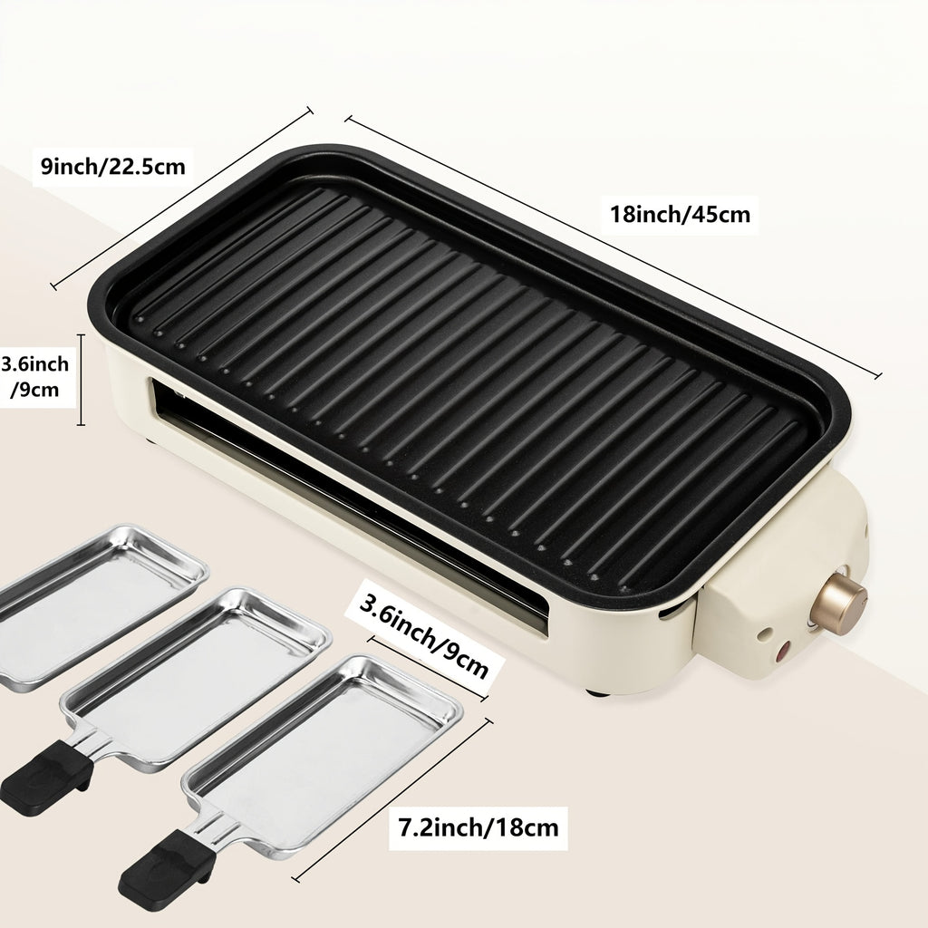 Smokeless Electric Grill | Indoor Grill with Removable Non-Stick Plate, 1700W, Portable BBQ Grill, Electric Griddle, Stainless Steel, Dishwasher Safe, Perfect Gift for Christmas