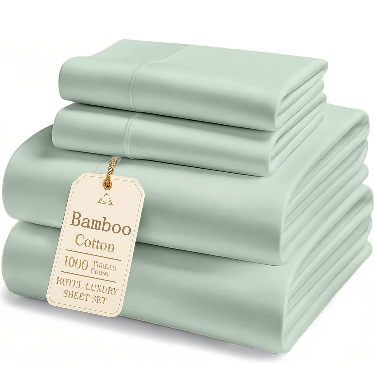 Bamboo Cooling Fitted & Flat Sheet Bedding Suitable for Hot Sleepers, Wrinkle-Resistant & Moisture-Wicking Bamboo Fiber, Deep Pocket Hotel Grade Bed Sheets with Double-Stitched Edges, Machine Washable for - for