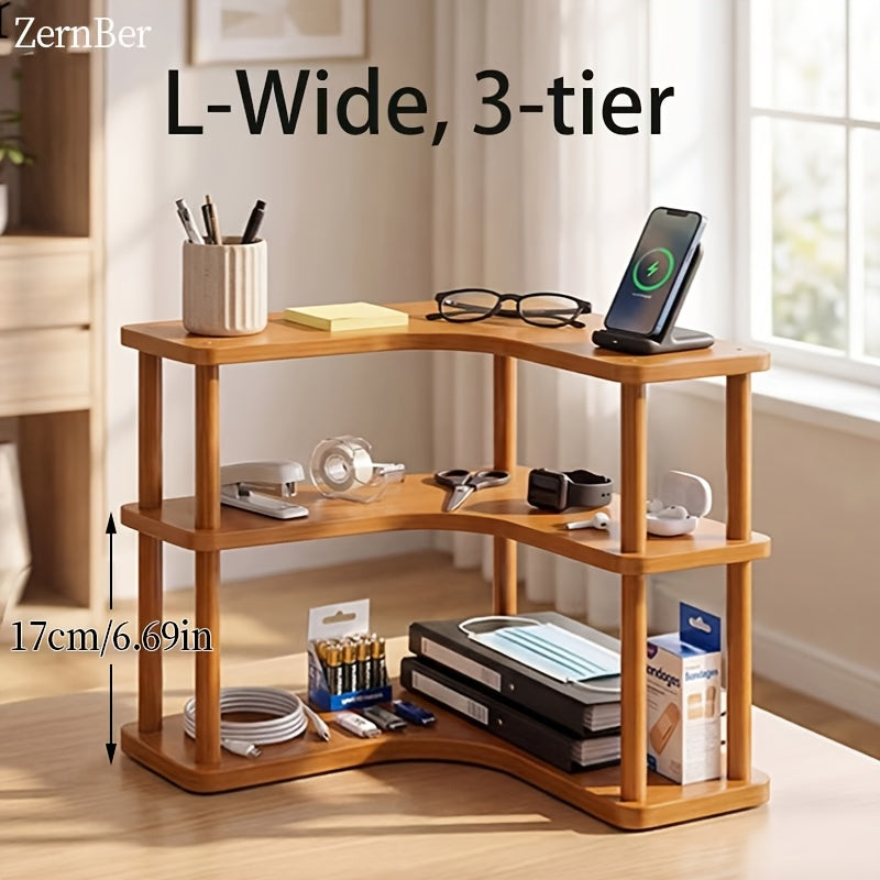 Triangular Design Fits Corner Storage Spaces. Oven Triangle Storage Rack Features Multi-tiered Design for Efficient Organization of Coffee Accessories, Cups, Kitchen Odds and Ends, and More. Countertop Storage., Corner Shelves