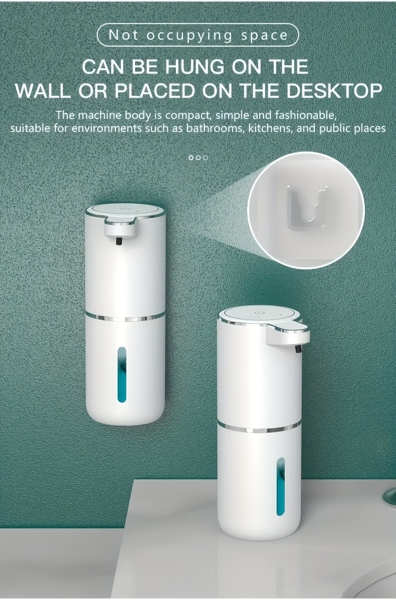 Smart Sensor Soap Dispenser | Automatic No-Touch Liquid Release, 13.53oz Capacity, Four-Level Adjustable Flow Rate, Electric Power Display, Freely Replaceable Fluid, USB Quick Charging, Wall Mount, Nickel