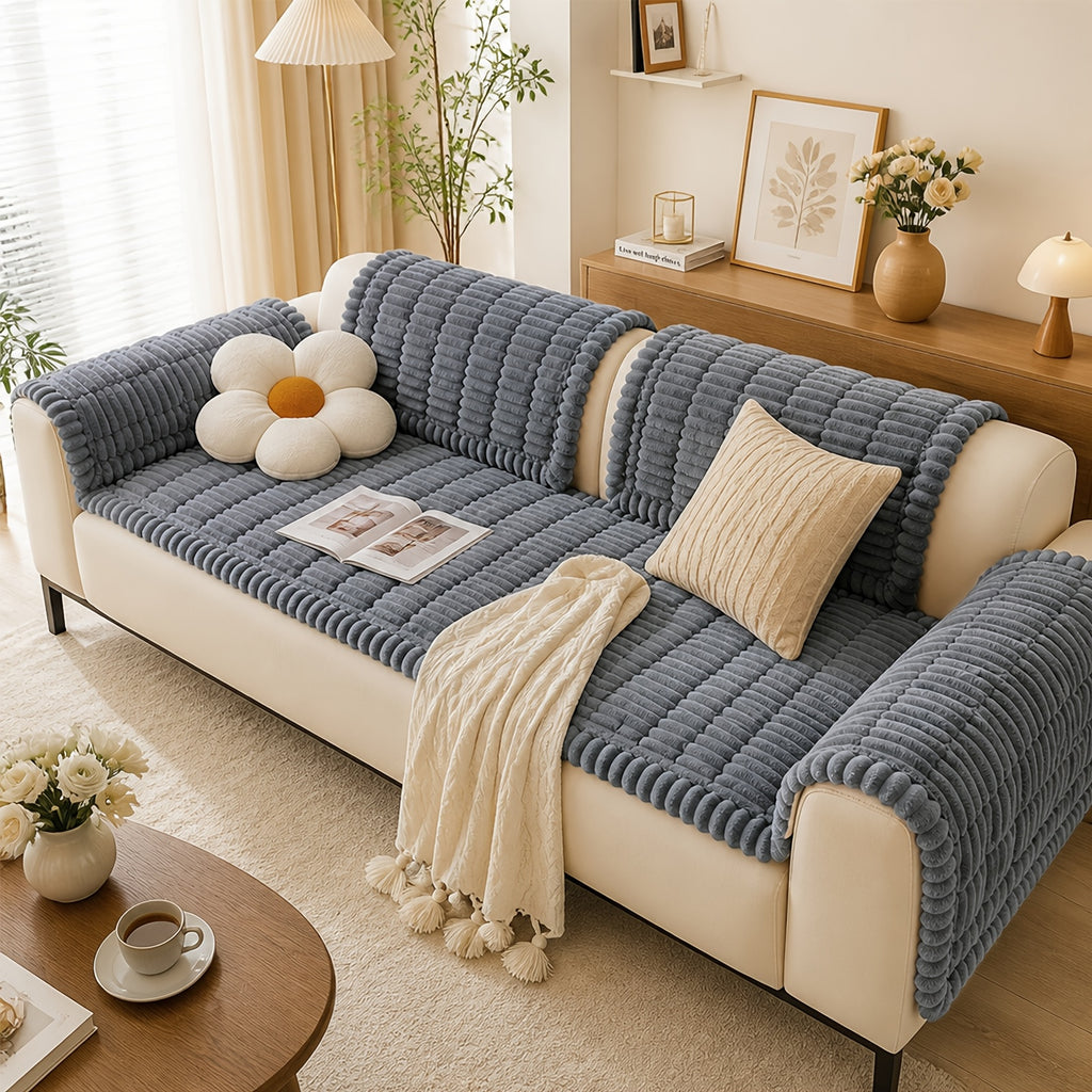 1pc Soft Quilted Thick Sofa Cushion, Bohemian Style Removable Machine Washable Sofa Protector, All Season Pet Friendly 1/2/3/4 Seater Split Sofa Cover, Suitable for Living Room Bedroom, Living Room Office Furniture Protective Covers