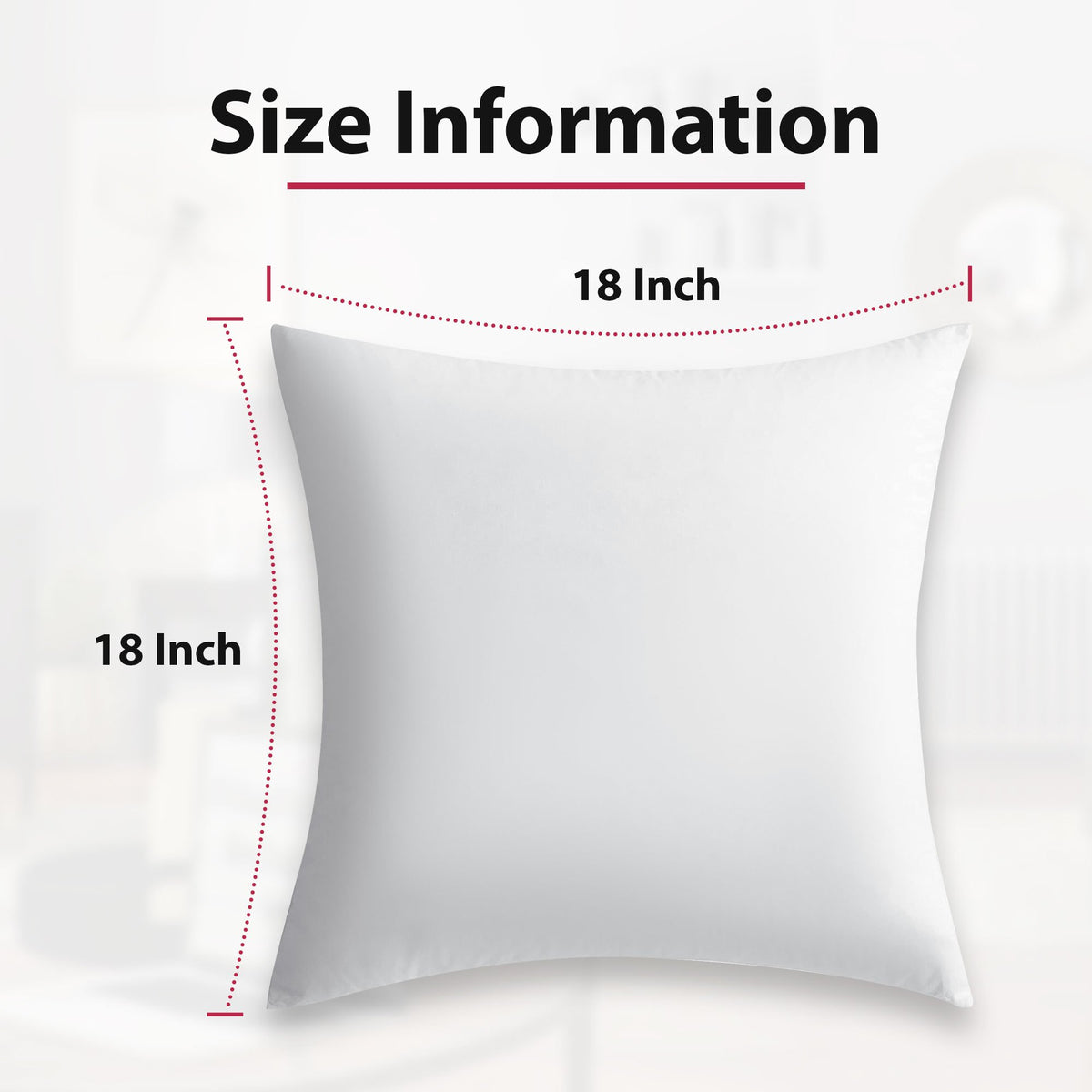 Lux Decor 4/8 Pack Throw Pillows - Down Alternative Pillow Inserts For Decoration - Throw White Pillows For Bed & Couch, Luxury Soft Fluffy Pillows For Living Room, Hypoallergenic Filled Square Cushion Throw Pillow, Washable & Cozy Bedroom Accessories