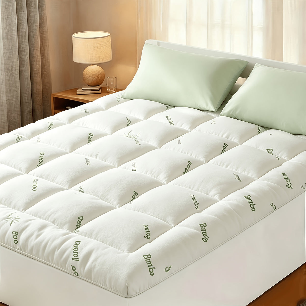 Cooling Mattress Topper Washable Soft Mattress Pad Bed Mattress Topper with 8-21" Deep Pocket