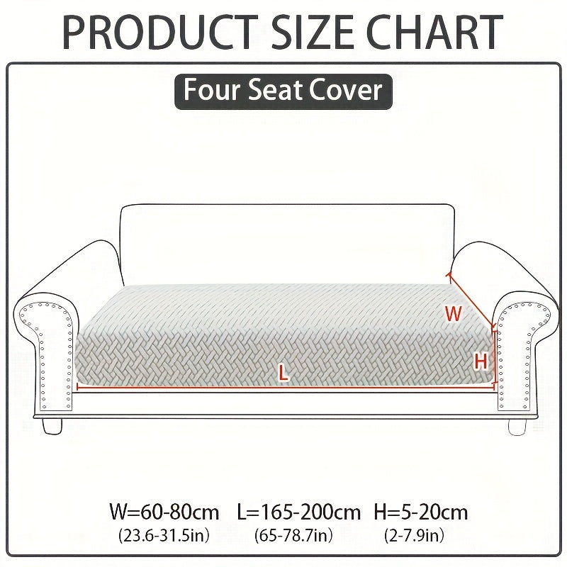 1pc of Wear-Resistant And Non-Slip Sofa Cover, Elastic Stretch L-Shaped Furniture Protector, Suitable for 3/2/1/4 Seat And Sectional Sofas, Made of Polyester Jacquard Fabric, Machine Washable, Ideal for Living Room, Bedroom