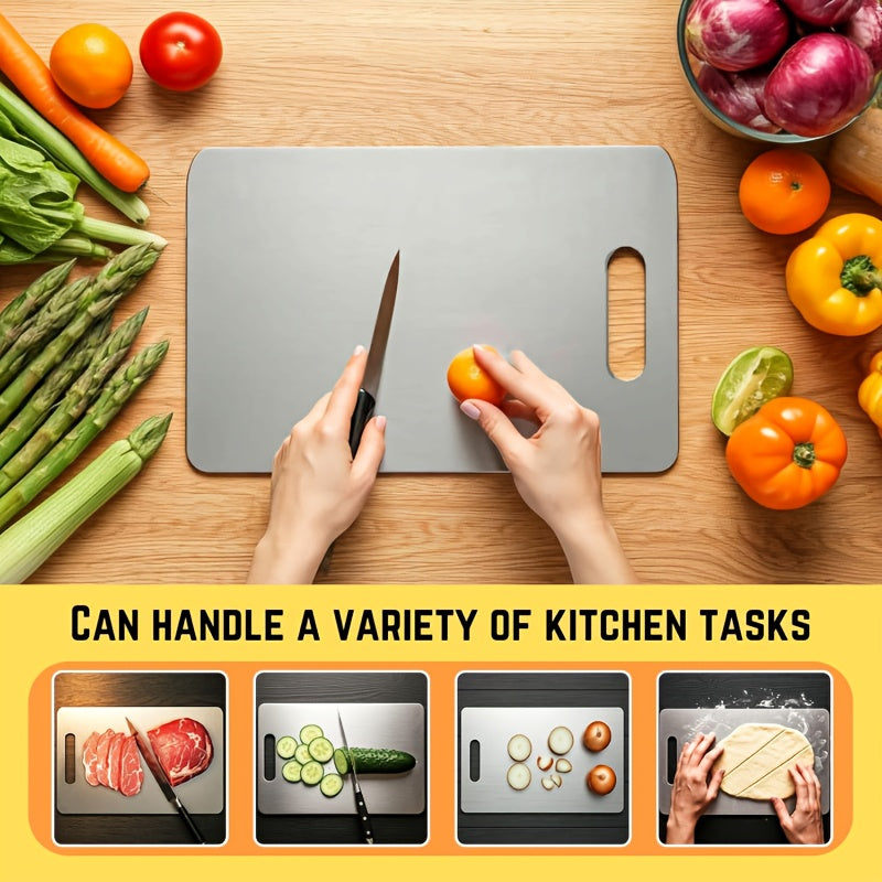 3pcs Premium Stainless Steel Cutting Board Set- Durable, Easy to Clean, Kitchen Ready, Space-Saving, Rust-Resistant, and BPA-Free, Safe for Food Preparation