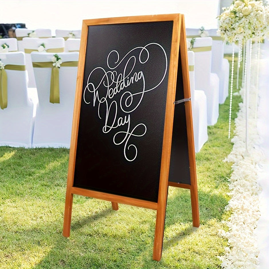 Double-sided Drawing Painting Board Magnet Wooden Standing Writing Blackboard A-Frame Chalkboard Restaurant Menu Display Sign for Coffee Shop Use Christmas Gift, 39 X20in Furniture for Home Free Shipping