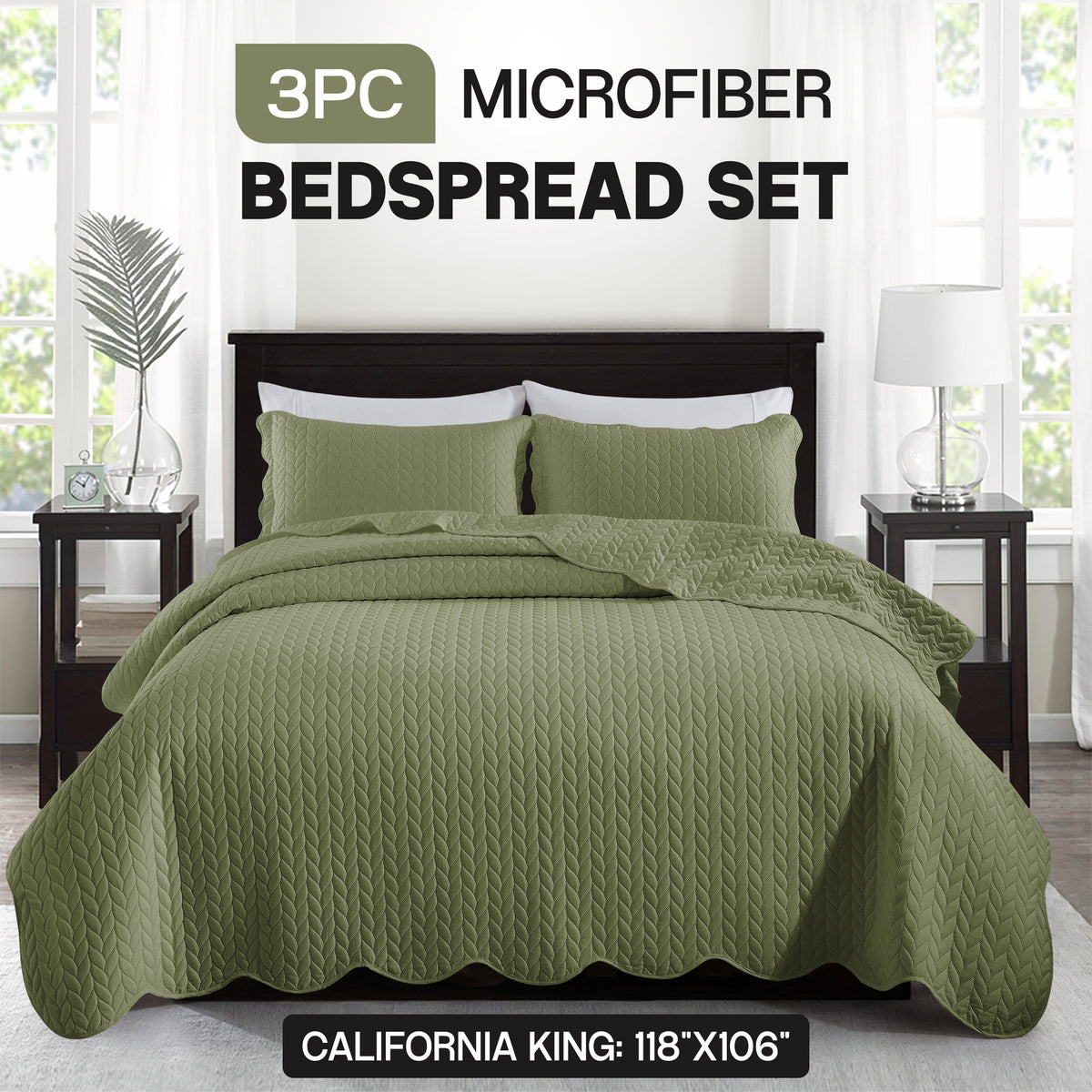 3pcs Bedspread Set Bedspreads with free Pillow Shams - Leaf Pattern Soft & Breathable Bedspread Lightweight Microfiber Bedspread - Modern Style Floral Pattern Coverlet For All Seasons - Christmas Gifts For Family And Friends (1 Bedspread, 1 Or 2 Pillow Sh