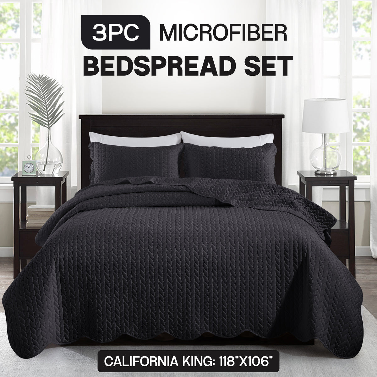 3pcs Bedspread Set Bedspreads with free Pillow Shams - Leaf Pattern Soft & Breathable Bedspread Lightweight Microfiber Bedspread - Modern Style Floral Pattern Coverlet For All Seasons - Christmas Gifts For Family And Friends (1 Bedspread, 1 Or 2 Pillow Sh