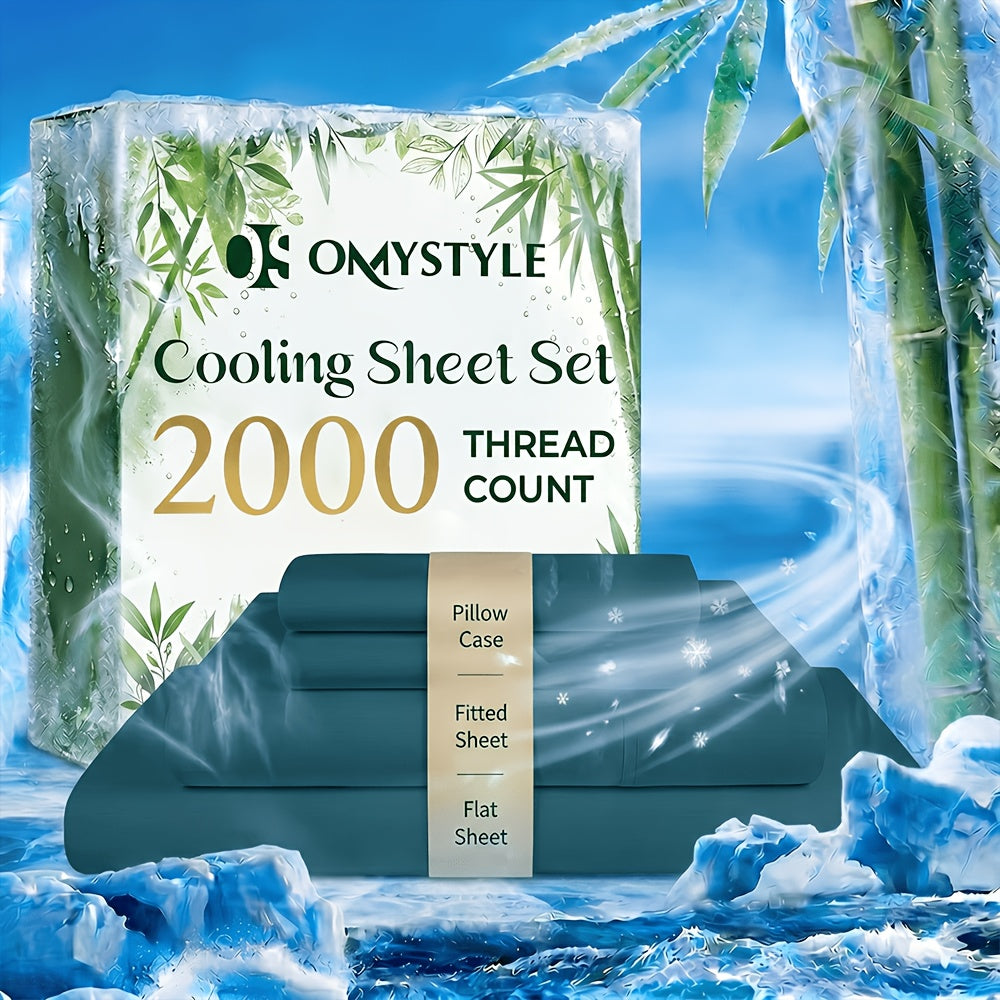 4pcs/6pcs Bamboo Cooling Queen Size Sheet Set - Children Bedding, Breathable and Comfortable - Fit for Hot Sleepers and Sweats, Pillowcases, Flat Sheet and Fitted Sheet - A Perfect Gift