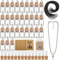 Mustard Seed Faith Necklace DIY Kit, 50 Sets with Mini Glass Jars and Christian Faith Cards for Women's Gifts and Church Events, Seeds Not Included