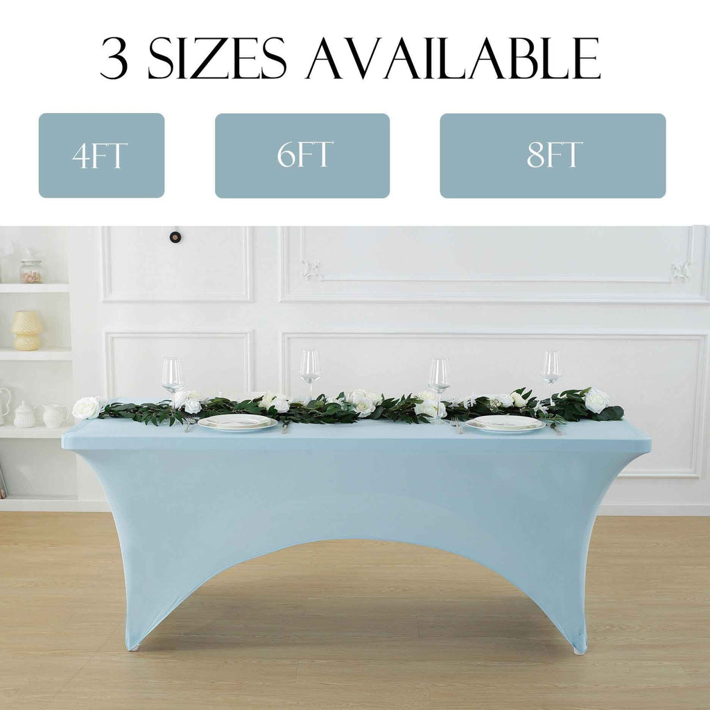 1pcs 4ft/6ft/8ft Spandex Tablecloth, Fitted tablecloth, Wrinkle Resistant Stretchable Rectangle Table Cover For Event, Wedding & Parties