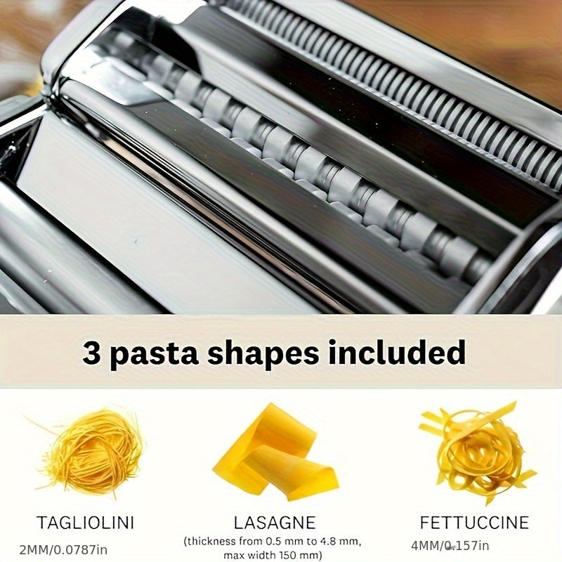 Pasta Maker Machine, 8-Adjustable Thickness Settings, 2-in-1 Pasta Machine with Roller and Cutter, Dough Press for Making Pasta, Perfect for Spaghetti, Fettuccine, Lasagna, or Dumpling Wrappers, Kitchen Gadget for Pasta Lovers, Father's Day Gift
