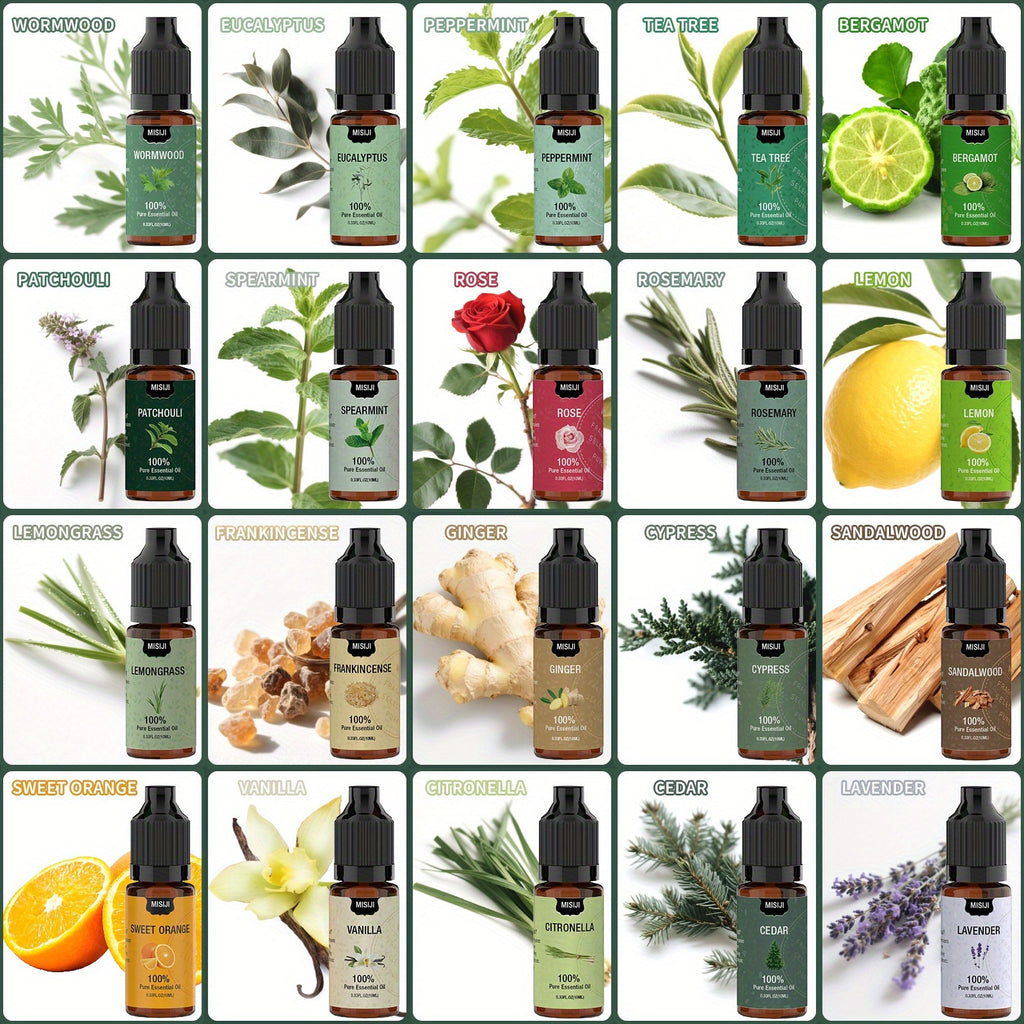 6/10/20pcs Essential Oils Set-Essential Oils for Diffuser for Home, Air Freshening Diffuser Oils Scents For, Laundry, Candle, Humidifiers 6/10/20 × 0.34oz. Ideal Valentines Day Gift for Women, Friends, Lover
