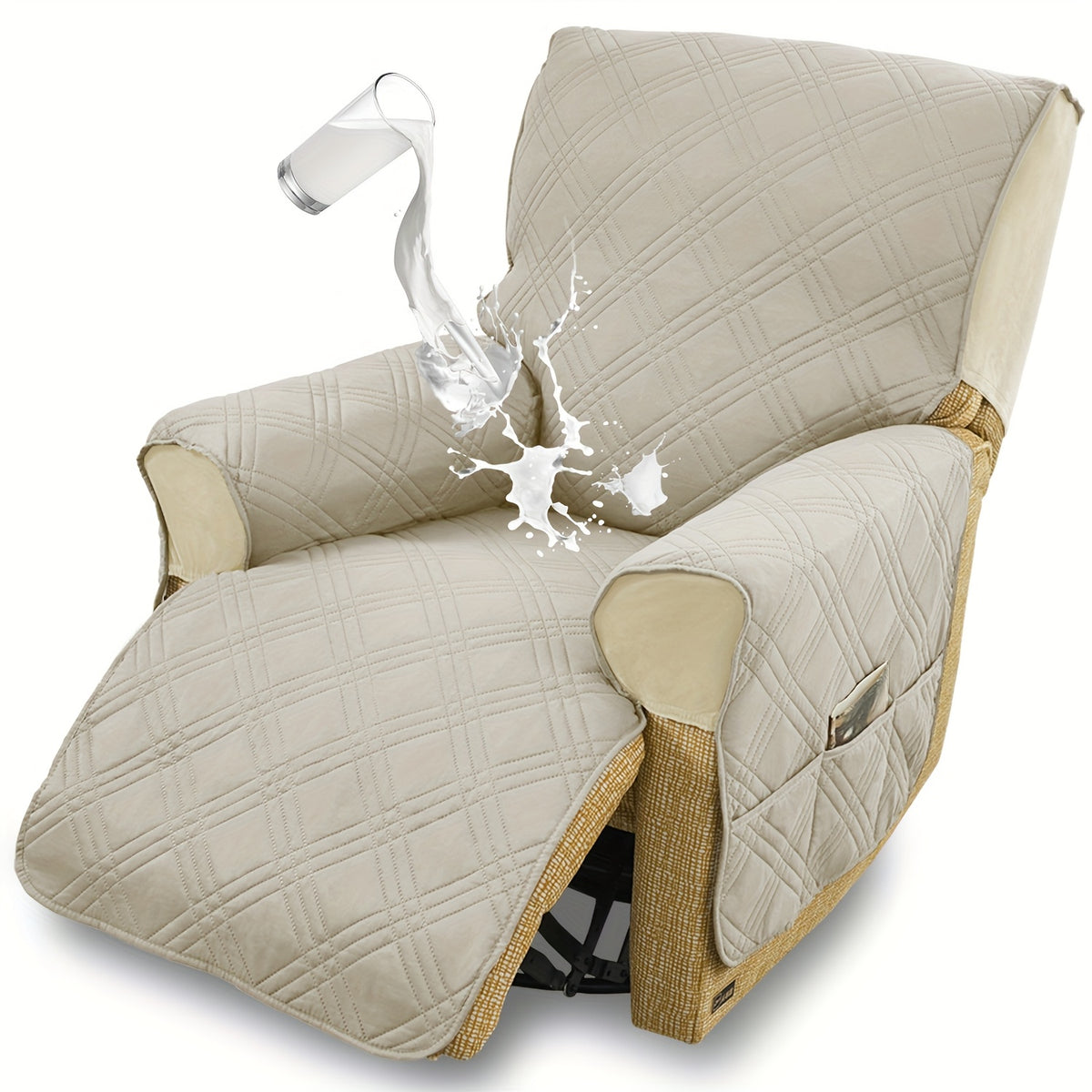 (S/L)1pc All-In-One T-Cushion for Comfort And Style Classic Style Armchair Cover, Double-Sided Anti-Slip Armchair Cover, Elastic Band Closure, Machine Washable, for Comfort And Style, Pet-Friendly, All-Season Use, Halloween, Christmas