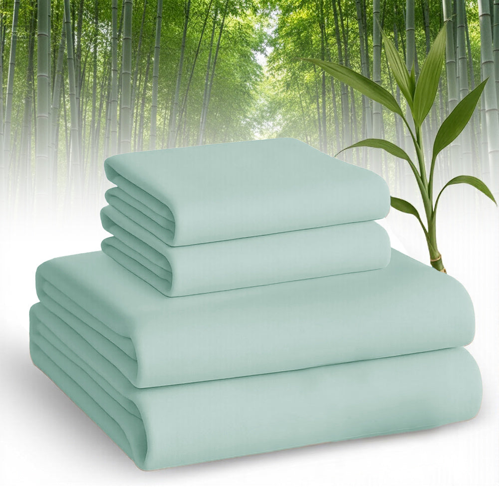 [2000TC Bamboo Sheet Set]Cooling Bamboo Bed Sheet Set - Ultra Soft And Comfortable Summer Queen Size Sheet Set-Deep Pocket Fits Up to 16"-Twin/Full/Queen/King-Fit for Hot Sleepers - Bamboo Kid's Sheet with 2 Pillowcases-All-Season Comfort-Best Gifts