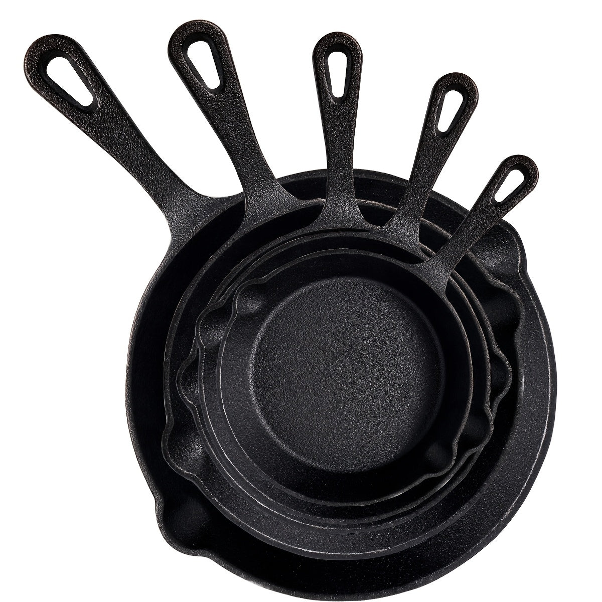 Cast Iron Skillet, Cast Iron Frying Pan Uncoated Set, Frying Pan with Drip Spout, Heavy Duty Pan Cookware, Household Pans, Kitchen Accessories, Home Cooking, Suitable for Frying, Stir-Frying, Cooking, Baking, Camping Gear And Equipment