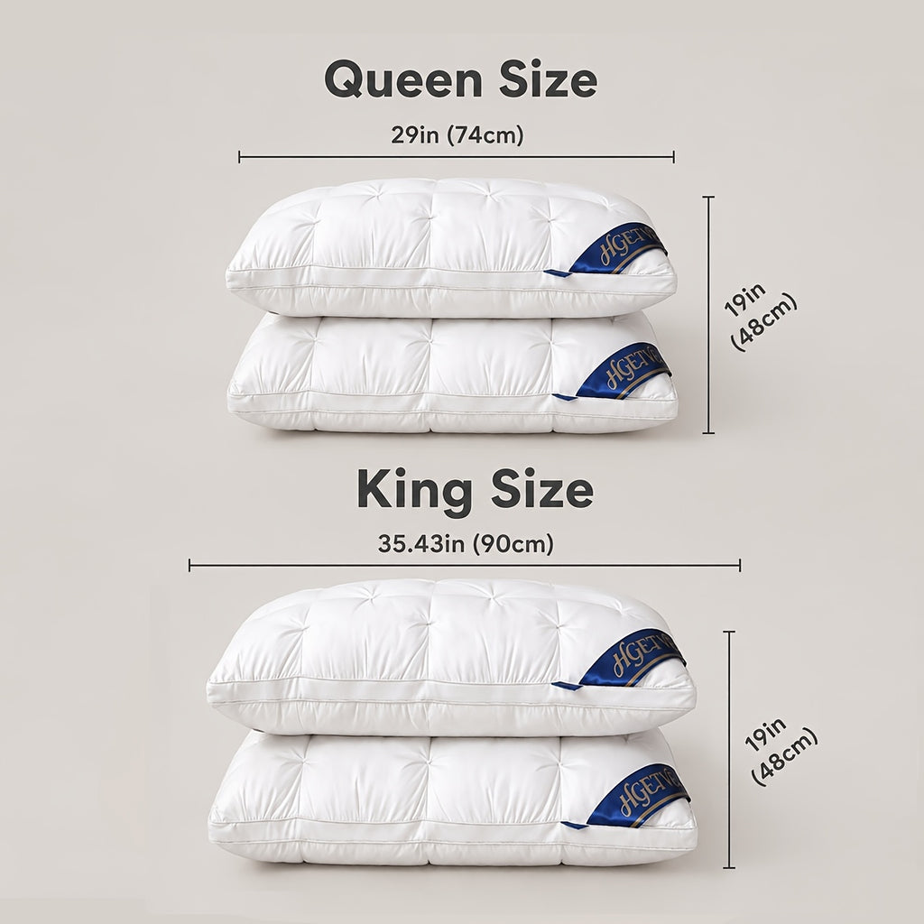2pcs Hotel-quality Sleep Pillow, Soft And Fluffy for Better Sleep, Hypoallergenic And Breathable Fabric, High-loft Pillow Core, Ergonomic And Comfortable Neck Protection, Resistant to Deformation Over Time, King/Queen Size, Holiday Gifts.