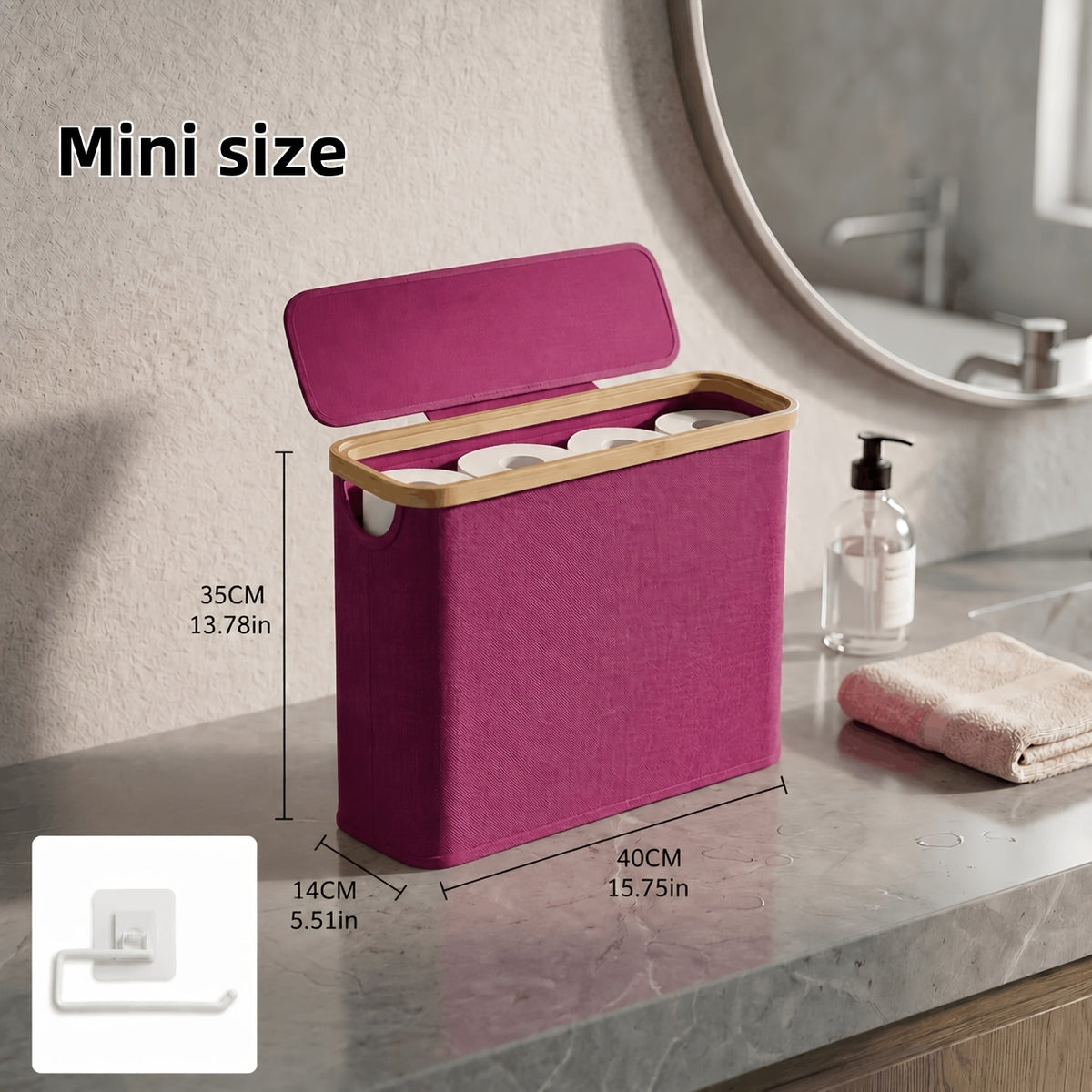 Toilet Paper Basket, Bamboo Toilet Paper Storage - Ultimate Bathroom Storage with Bamboo Lid, Large Toilet Paper Holder Can Hold 9 Rolls, Bathroom Toilet Paper Storage Cabinet, Toilet Paper Storage Containers