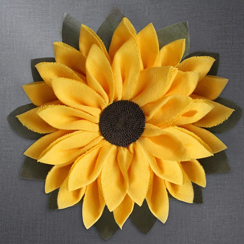 Sunflower Wreath Seasonal Decor, Door Wall Hanging Wreath, for Indoor Outdoor Home Office Wall, Wedding Festival Thanksgiving Day Decoration