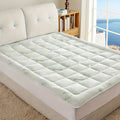 Deep Pocket Mattress Topper in Bamboo Blue, Fitted Bed Cover with 8 to 21 Inch Pockets and Twin to California King Options for Home, Guest Rooms and Dorms