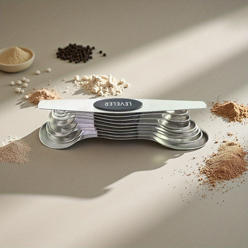 8pcs Measuring Cups/ 9pcs Measuring Spoons/ 17pcs Measuring Cups + Measuring Spoons Are Suitable For Both Dry And Liquid Ingredients - Very Suitable For Kitchen Tools, Kitchen Supplies, And Kitchen Accessories For Cooking And Baking.