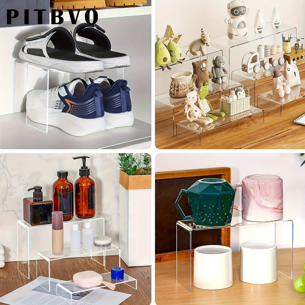 10/20pcs of PITBVO Acrylic Display Risers in Various Sizes, Transparent Acrylic Stands for Showcasing Funko Pop Figures, Cupcakes, Jewelry, Perfumes, And More (Large Size)